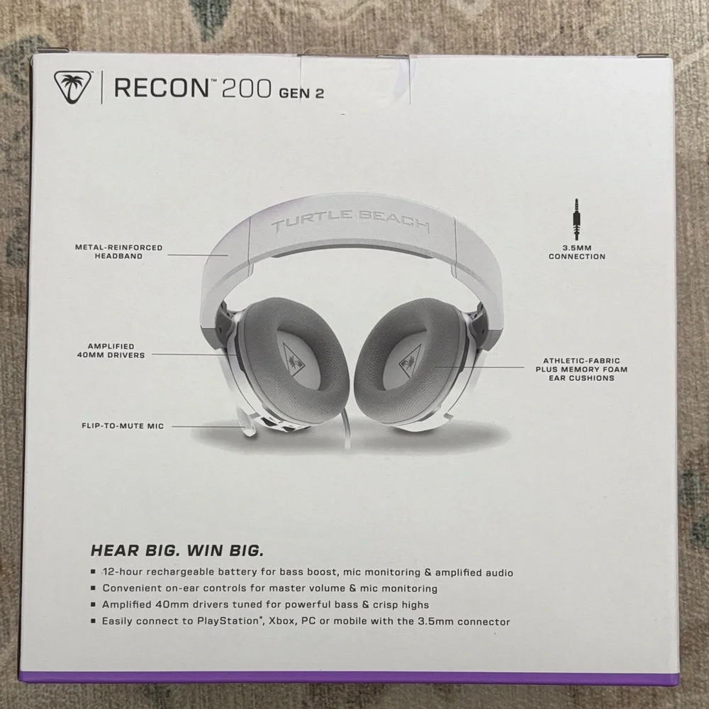 Turtle Beach Recon 200 Gen 2 White Gaming Headset